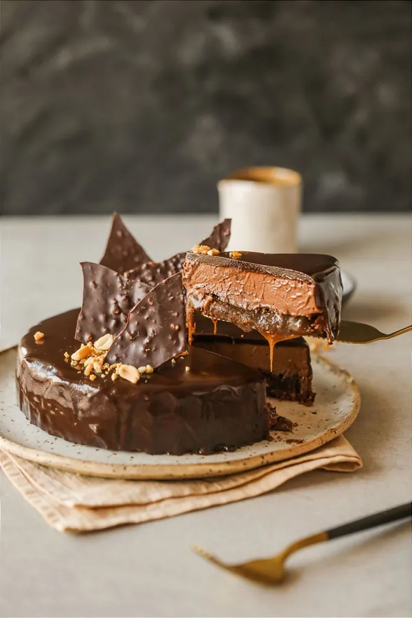 Torta crocante de chocolate com toffee